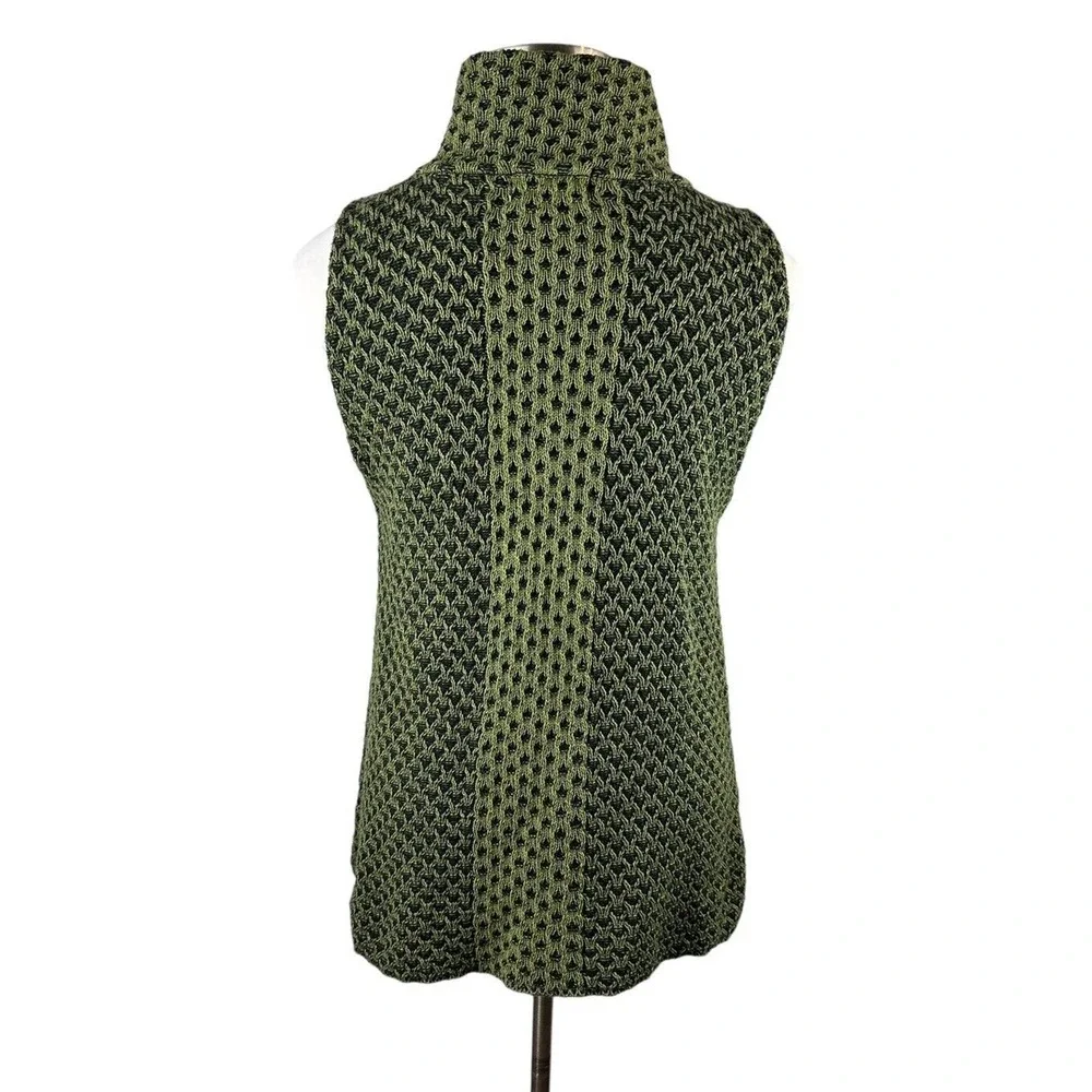 Habitat Knit Woven Button Front Sweater Vest Green Women's Size Medium H14513 - Picture 10 of 11